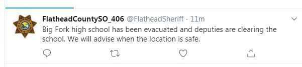 evacuated tweet
